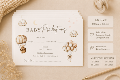 Baby Predictions cards - Baby Shower Game, Neutral themed