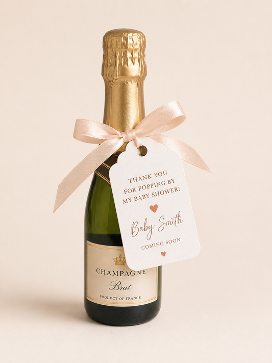 Baby Shower Personalised Foiled Favour Tags - Thanks for Popping By