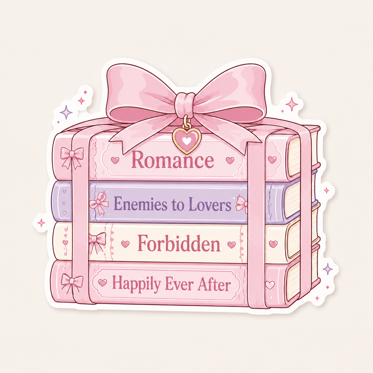 Romance Book Stack Sticker
