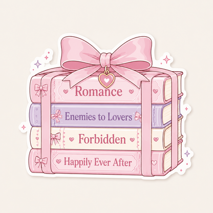 Romance Book Stack Sticker