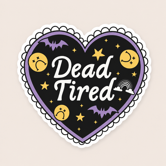 Dead Tired Heart Vinyl Sticker