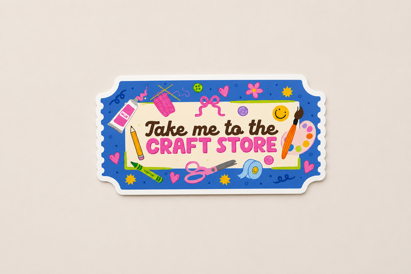 Take Me to the Craft Store Vinyl Sticker