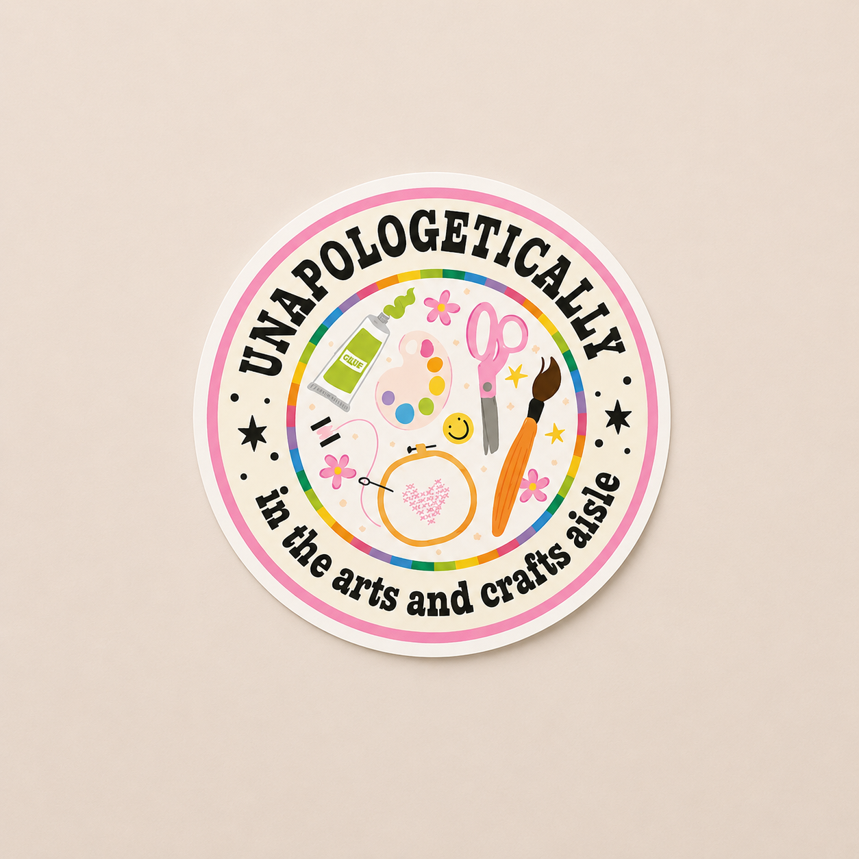 Unapologetically in the Arts and Crafts Aisle Sticker