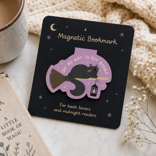 Witch Cat Magnetic Bookmark