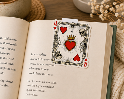 Skull Queen of Hearts Magnetic bookmark