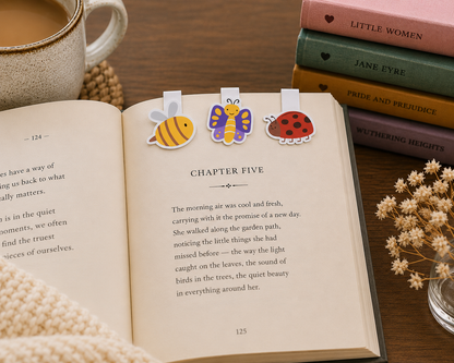 Cute Bug Mini Magnetic Page Markers - Set of 3