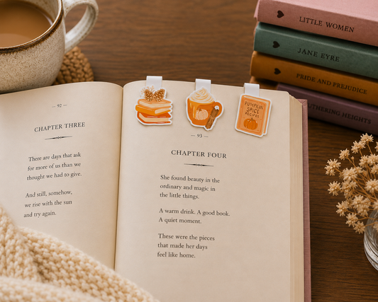 Pumpkin Spice Mini Magnetic Page Markers - Set of 3