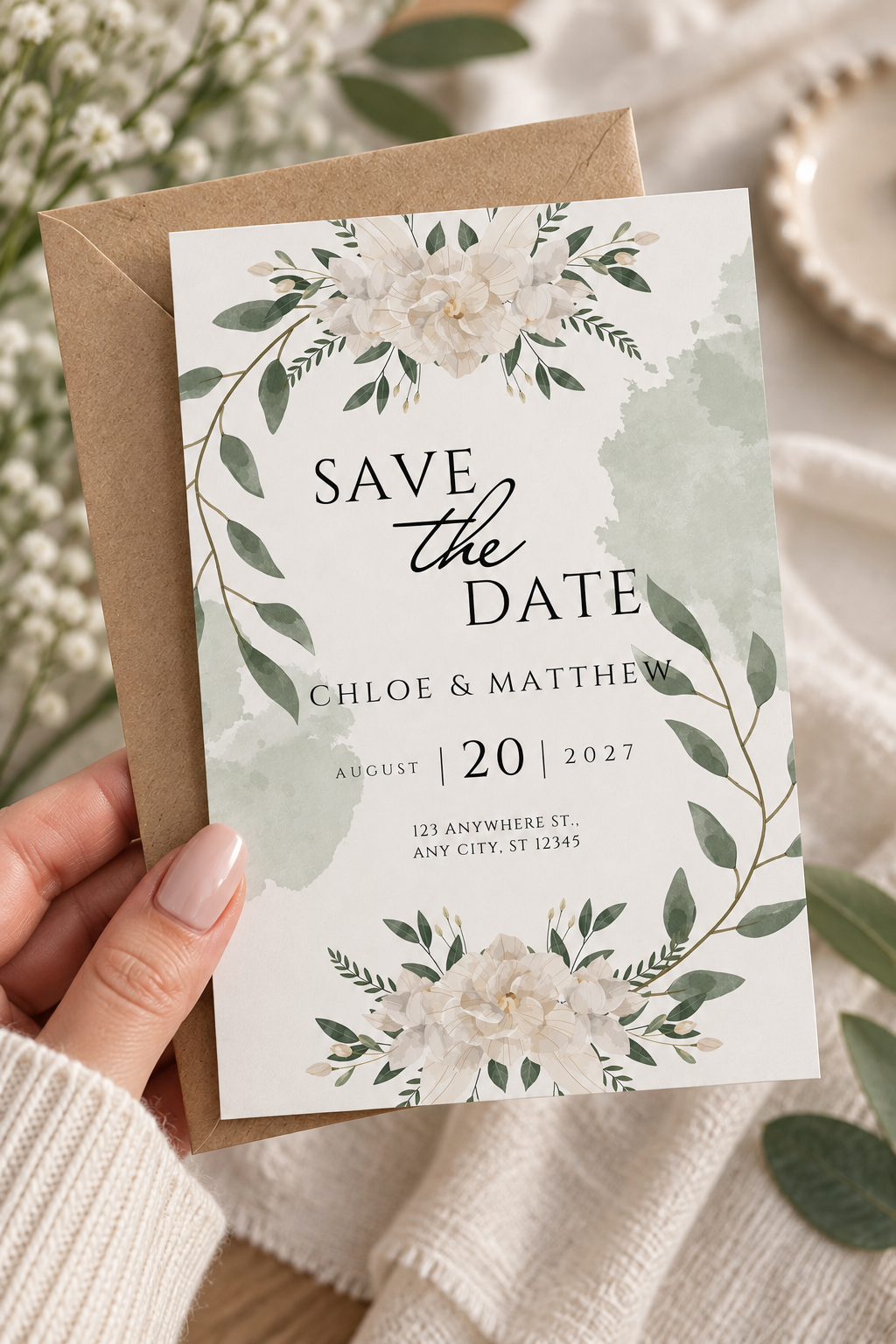 Botanical Wedding Table Number | Personalised Wedding Stationery