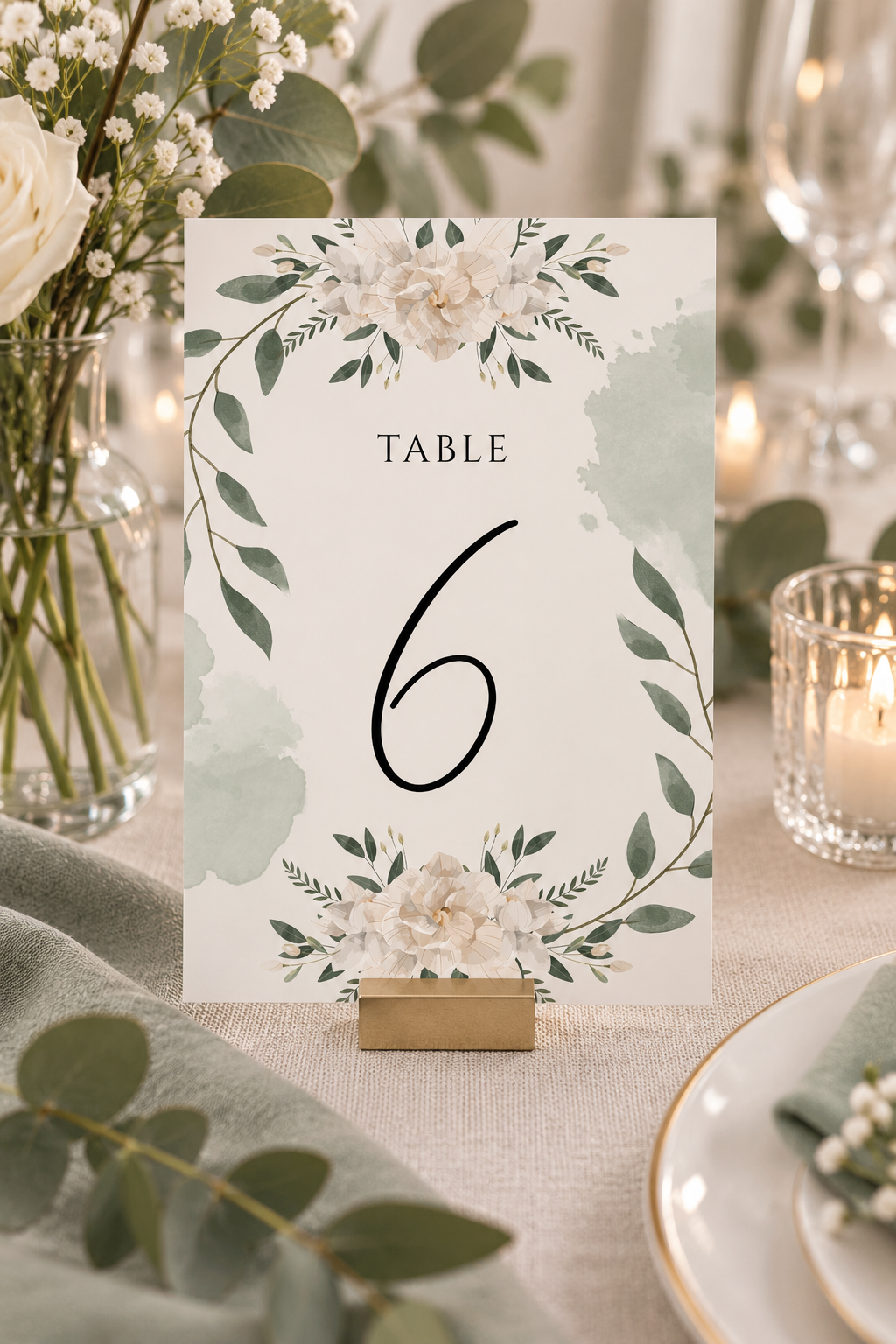 Botanical Wedding Table Number | Personalised Wedding Stationery