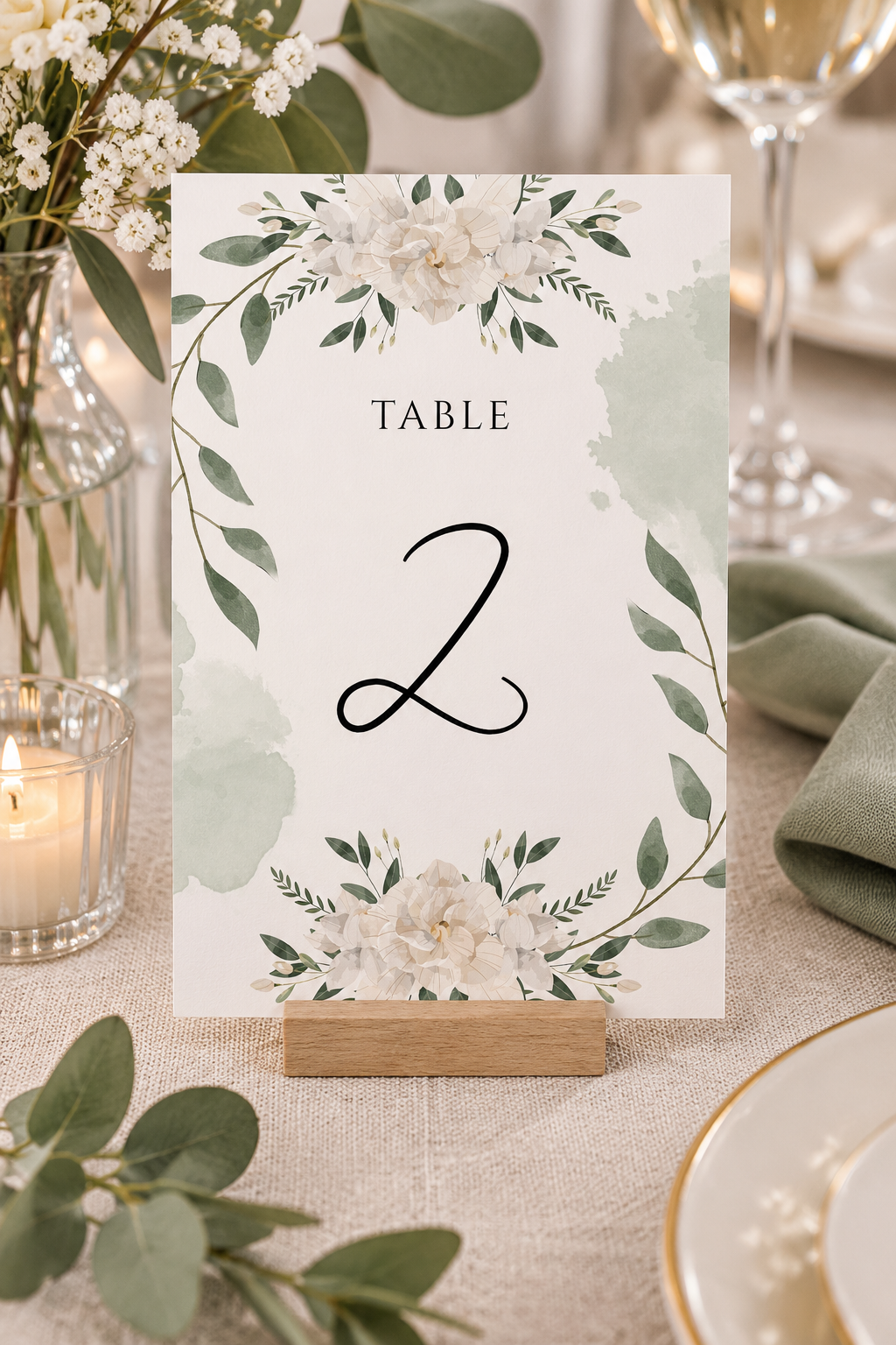 Botanical Wedding Table Number | Personalised Wedding Stationery