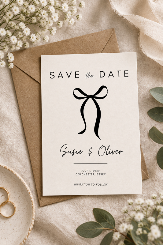 Personalised Bow Save the Date | 5×7"