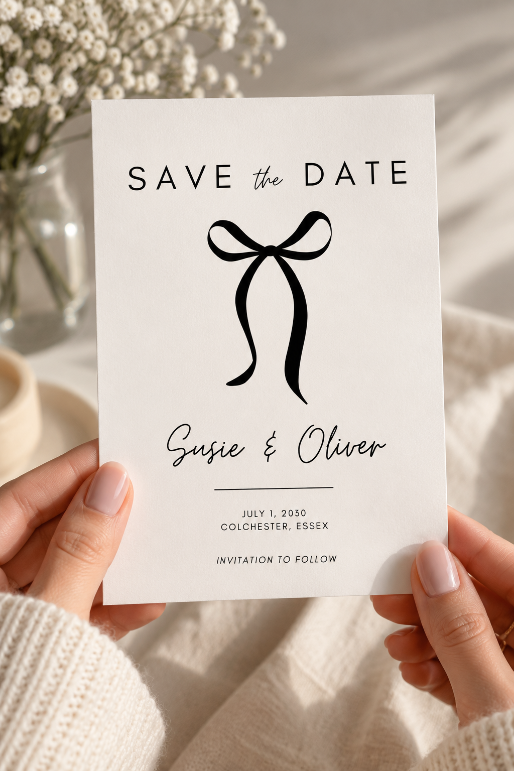 Personalised Bow Save the Date | 5×7"