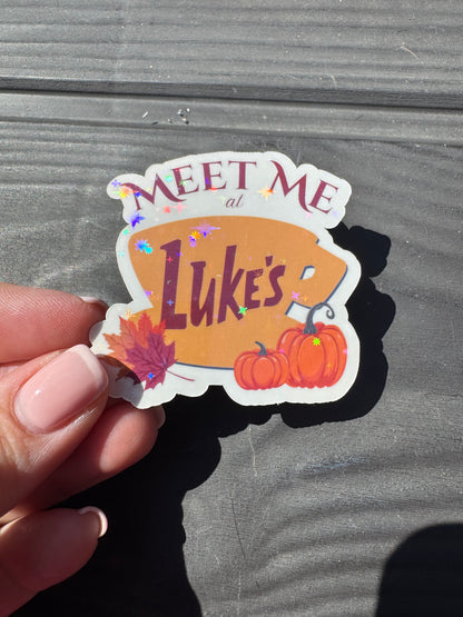 Gilmore Girls inspired 'meet me at Lukes' - Vinyl Sticker