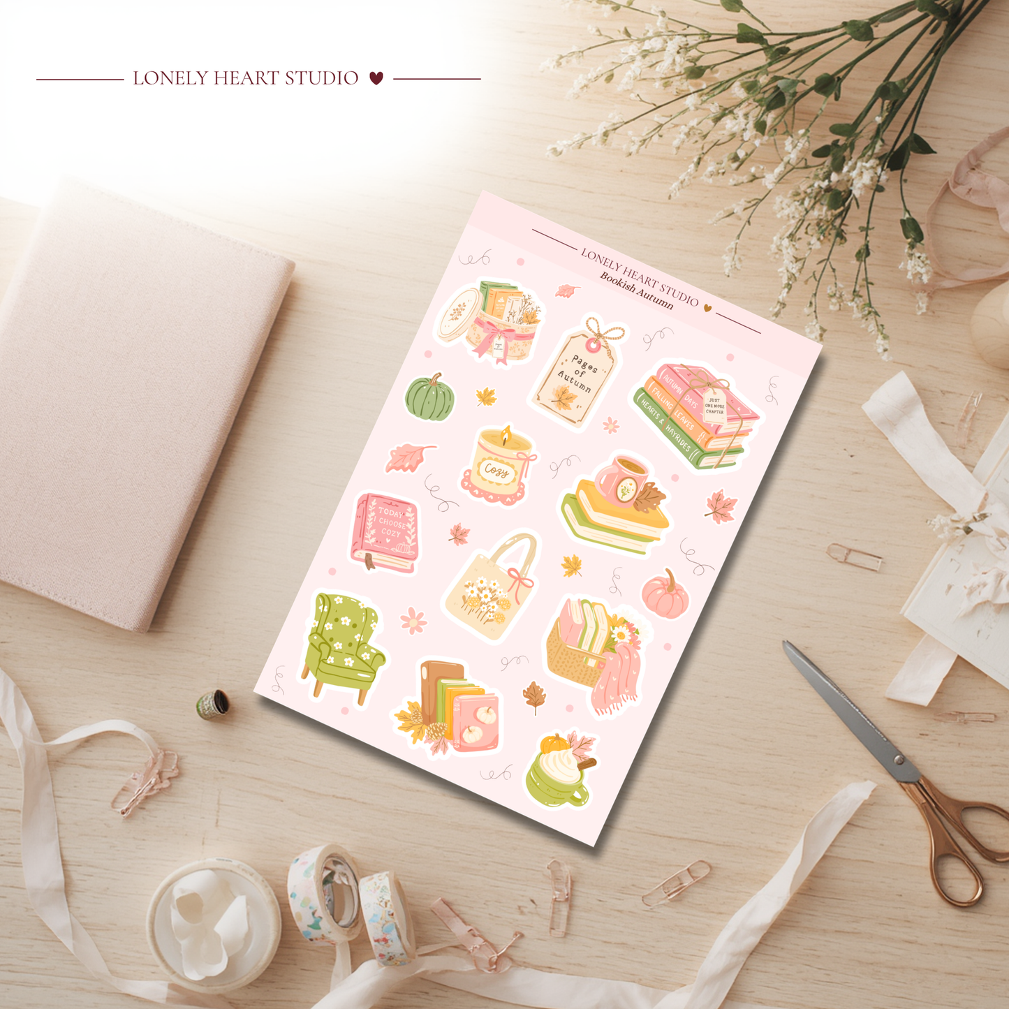 Bookish Autumn Sticker Sheet