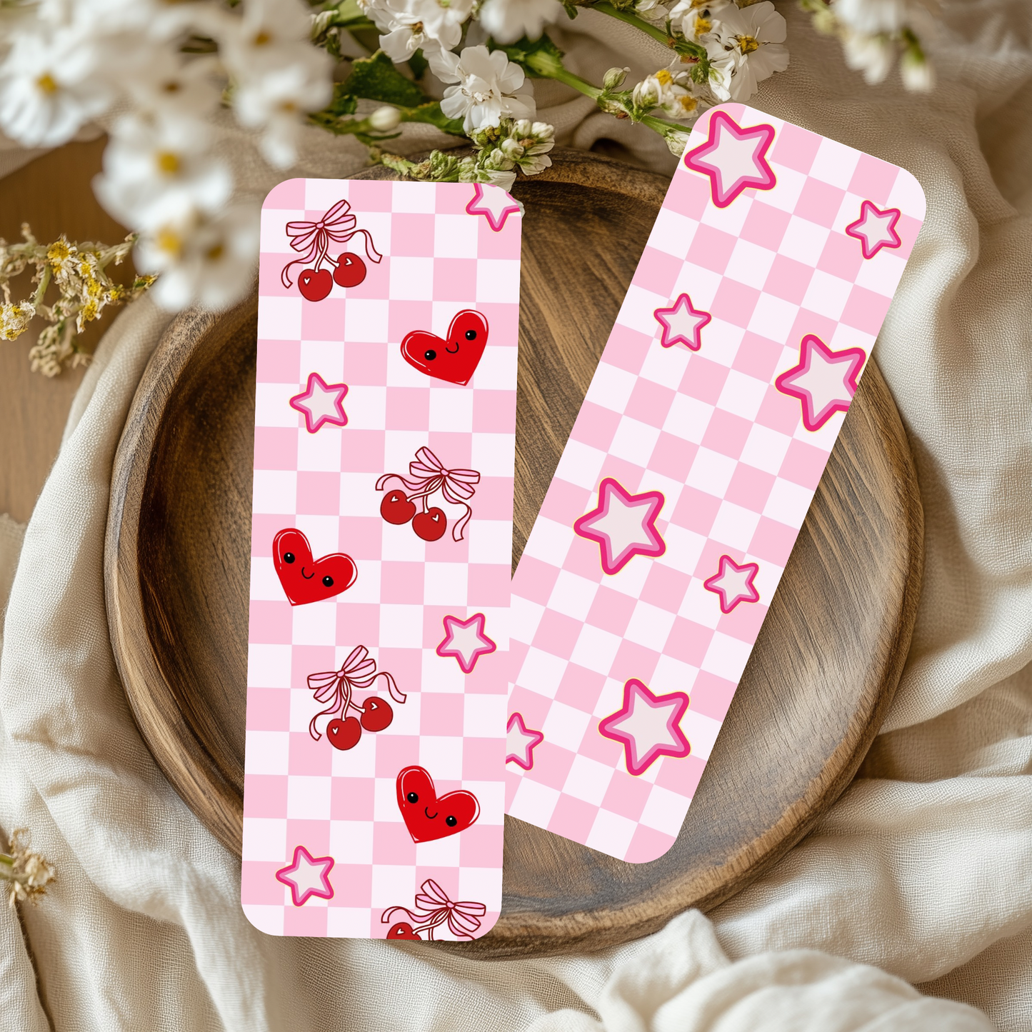 🎀 Coquette Girly Bookmarks – Cherries, Cream Cakes & Strawberries🍒🍰🍓