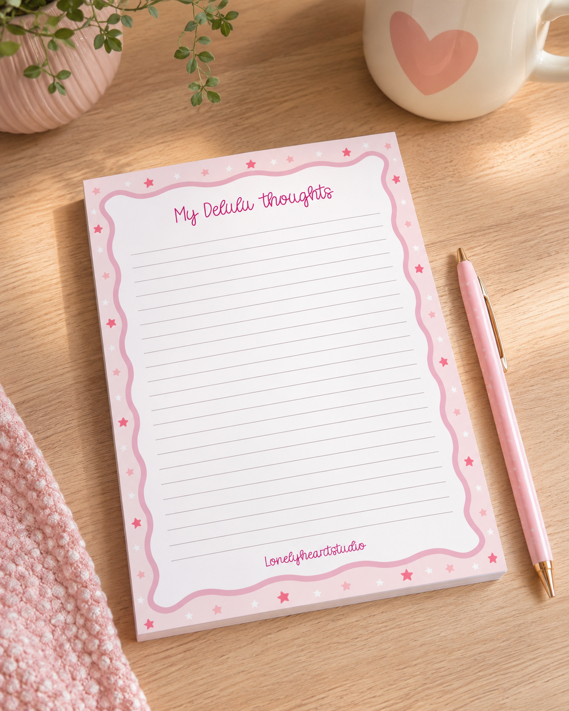 Delulu Notepad | 50 Page Funny A5 Lined Memo Pad