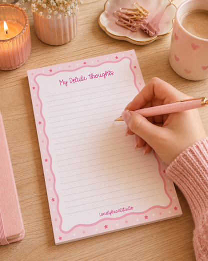 Delulu Notepad | 50 Page Funny A5 Lined Memo Pad