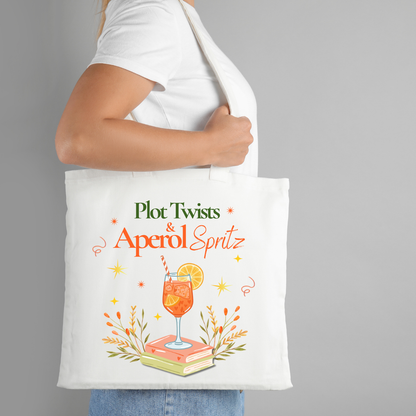 Plot Twists & Aperol Spritz Tote Bag | Long Handle