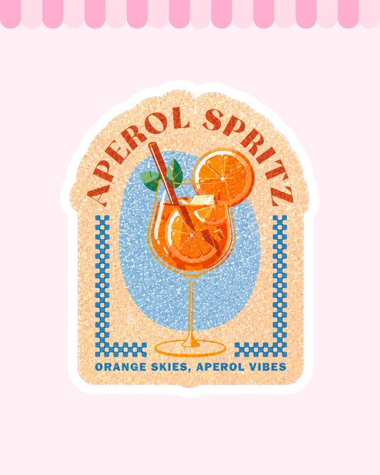 Aperol Spritz Glitter finish Die Cut Sticker