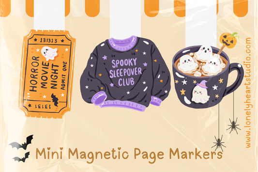 Halloween Sleepover Mini Magnetic Page Markers - Set of 3