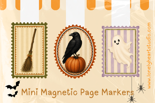 Halloween Stamp Mini Magnetic Page Markers - Set of 3