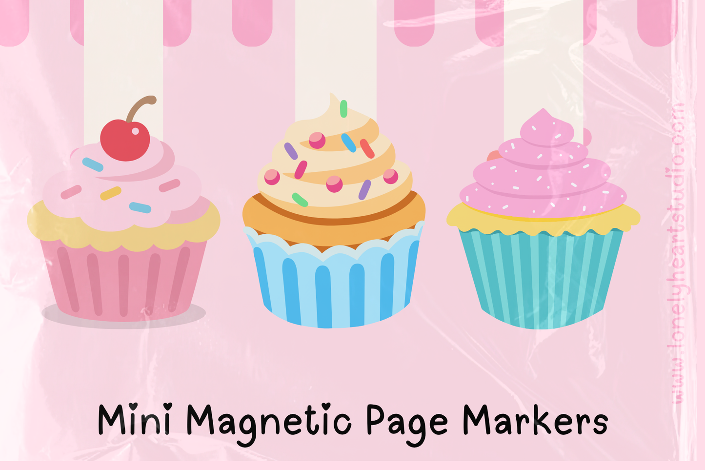 Cupcakes Mini Magnetic Page Markers - Set of 3