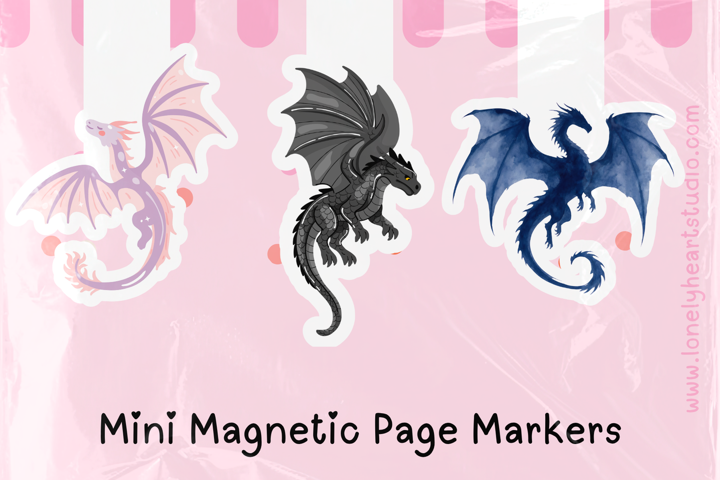 Dragons Mini Magnetic Page Markers - Set of 3