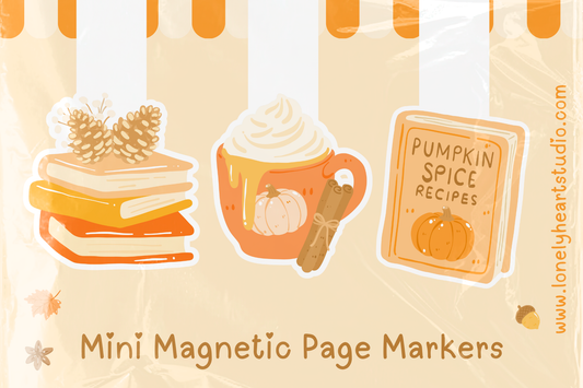 Pumpkin Spice Mini Magnetic Page Markers - Set of 3