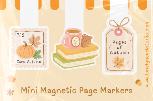 Autumn Pages Mini Magnetic Page Markers - Set of 3