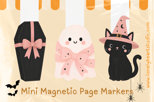 Pastel Halloween Mini Magnetic Page Markers - Set of 3