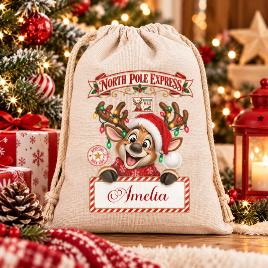 Personalised Medium Christmas Sack – North Pole Express