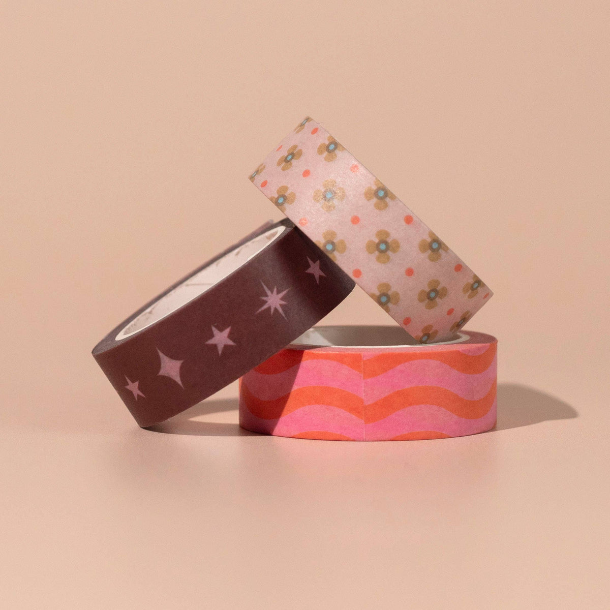 Wiggle Washi Tape | Pink & Orange Wavy Paper Tape