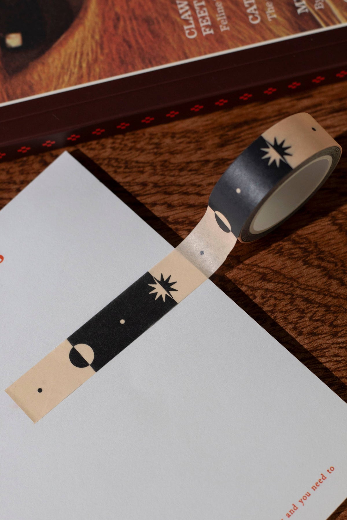 Sun and Moon Washi Tape | Black & White Monochrome Washi