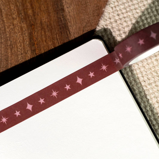 Stars and Sparks Washi Tape | Purple and Brown Paper Tape