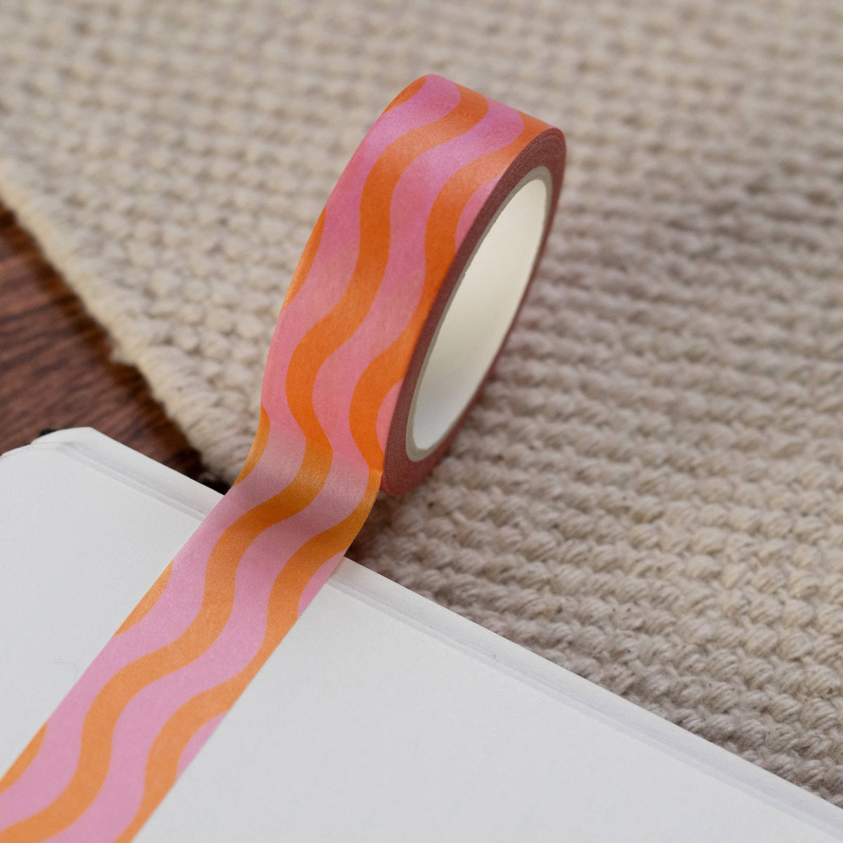 Wiggle Washi Tape | Pink & Orange Wavy Paper Tape