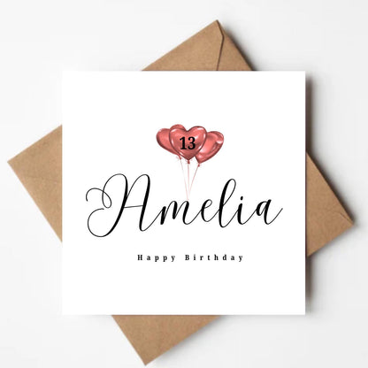 Personalised Birthday Foil Balloons Card