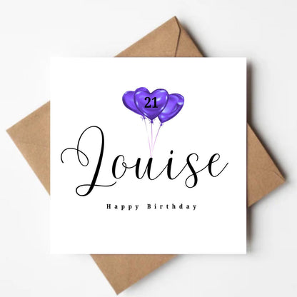 Personalised Birthday Foil Balloons Card