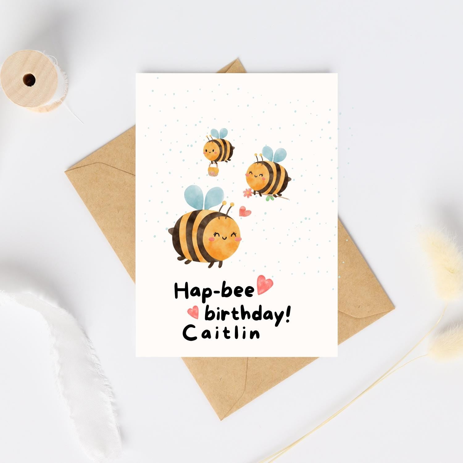 Personalised Bumble Bee Birthday Card - Pun Greeting