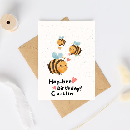Personalised Bumble Bee Birthday Card - Pun Greeting