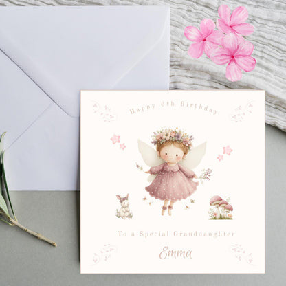 Personalised Woodland Fairy Birthday Card – Enchanted Forest