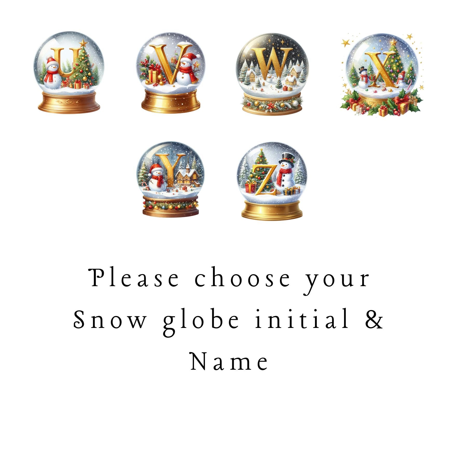 Personalised Initial Snow Globe Christmas Card: Handmade Holiday Card