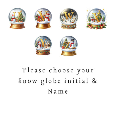 Personalised Initial Snow Globe Christmas Card: Handmade Holiday Card