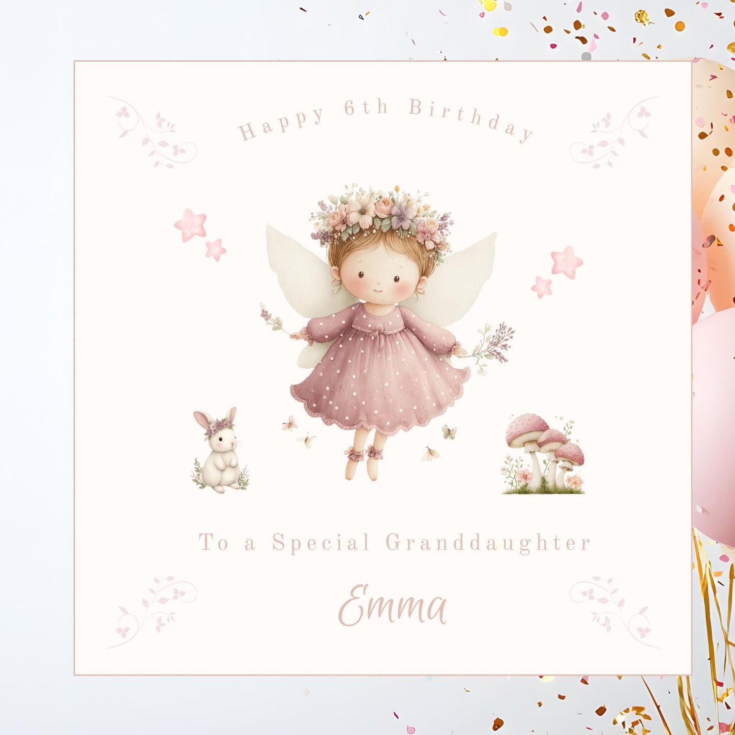 Personalised Woodland Fairy Birthday Card – Enchanted Forest