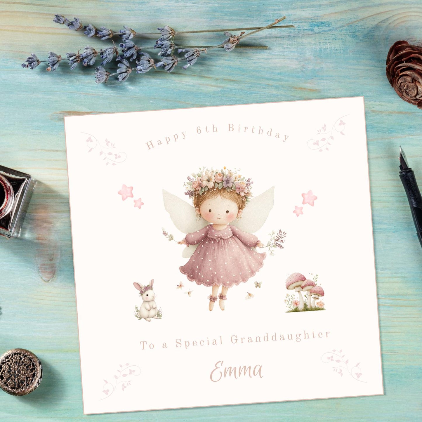 Personalised Woodland Fairy Birthday Card – Enchanted Forest