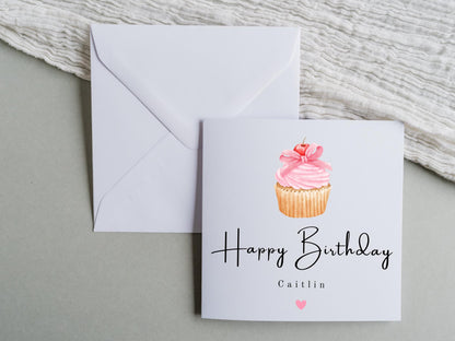 Personalised Cupcake Birthday Card for her