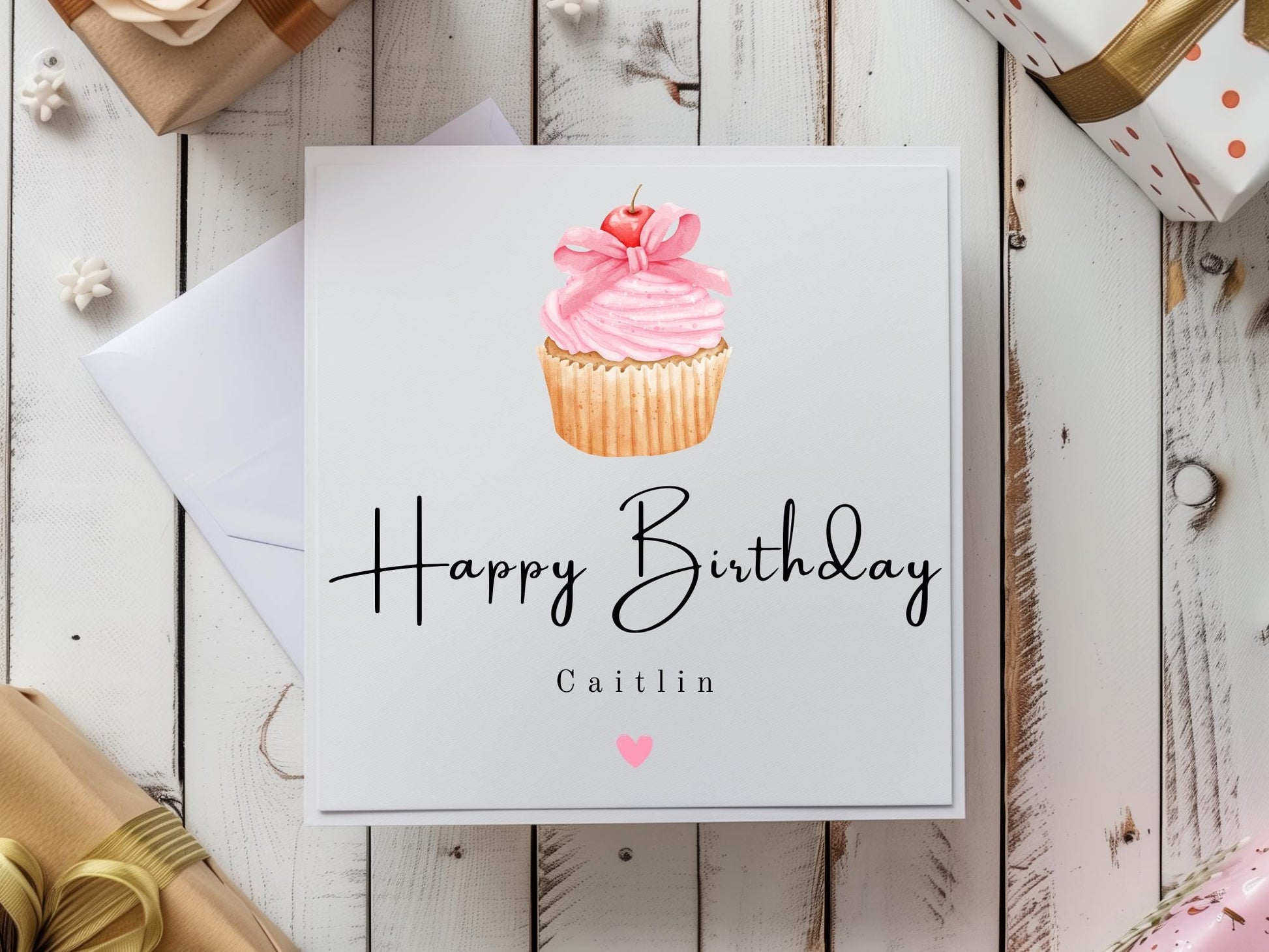 Personalised Cupcake Birthday Card for her
