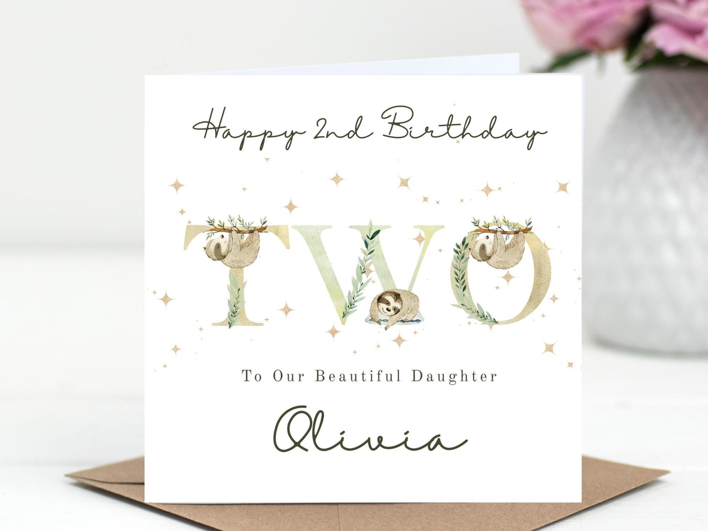 Personalised Sloth Birthday Card: Custom Milestone Card