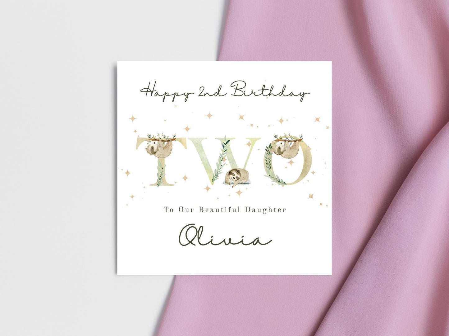 Personalised Sloth Birthday Card: Custom Milestone Card