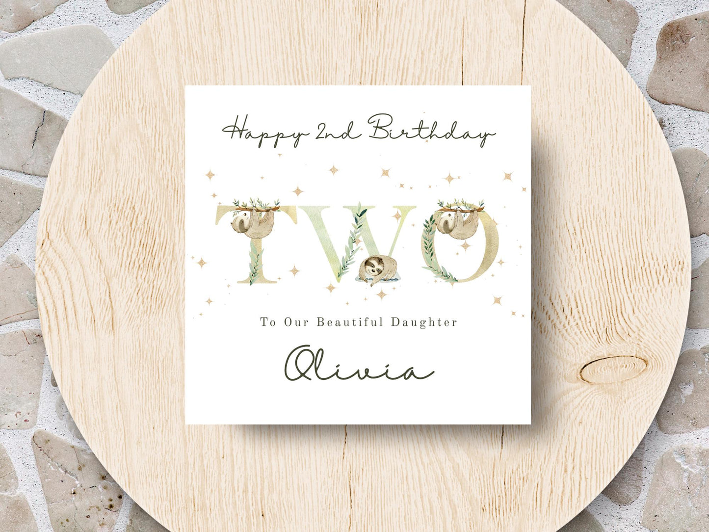 Personalised Sloth Birthday Card: Custom Milestone Card