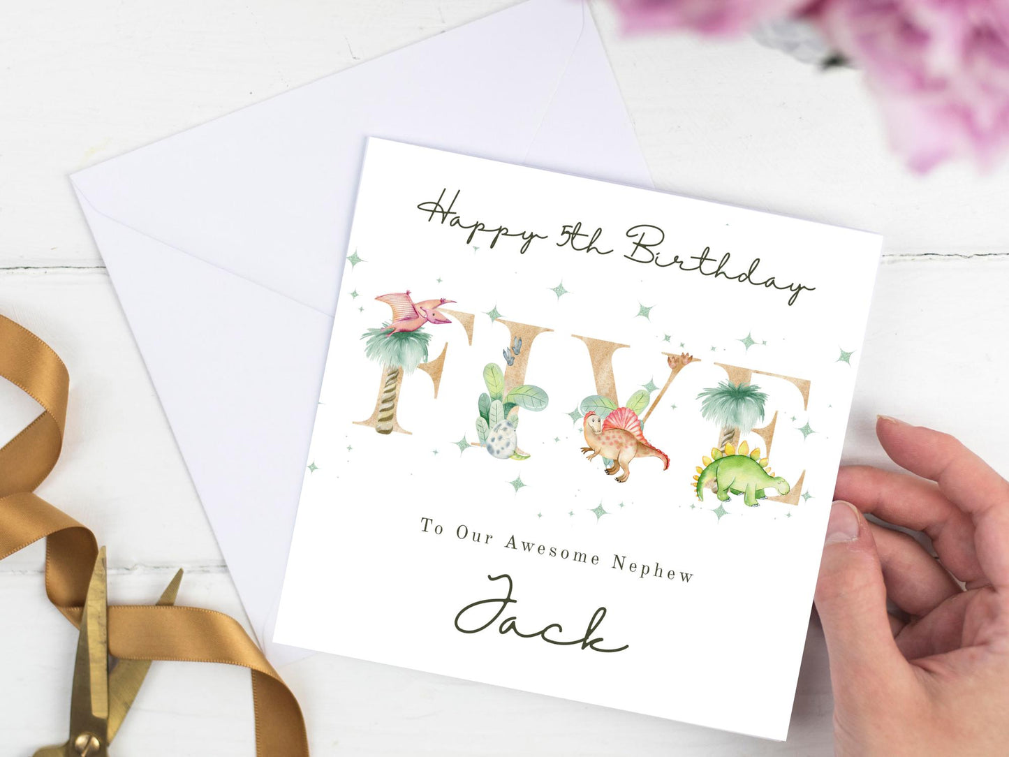 Personalised Dinosaur Birthday Card for boy